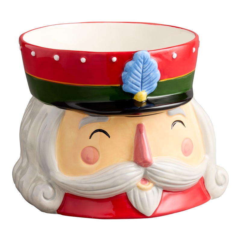 All the Trimmings Ceramic Nutcracker Figural Beverage Party Tub