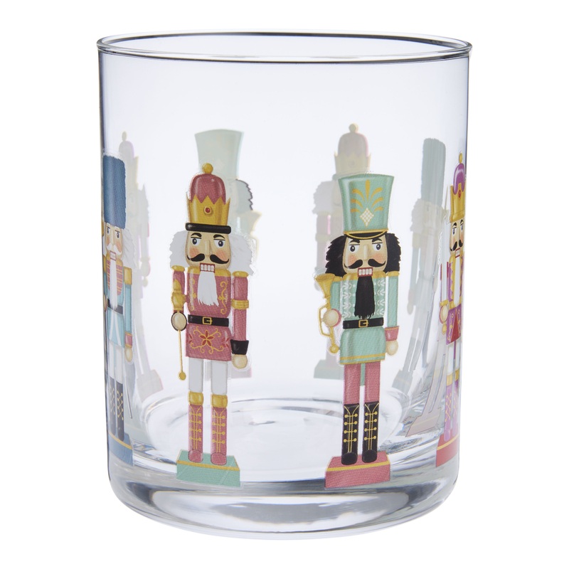 Watercolor Holiday Nutcracker Double Old Fashioned Glass