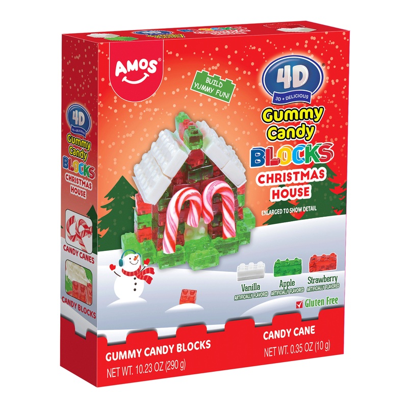 Amos 4D Christmas House Gummy Candy Blocks