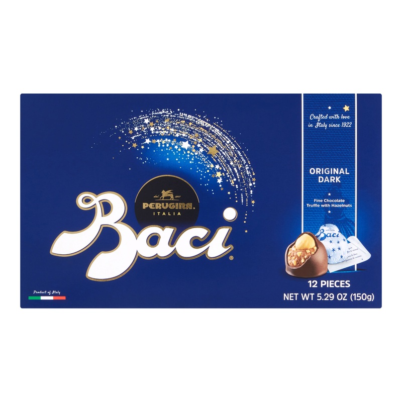 Baci Perugina Dark Chocolate Hazelnut Truffles Box 12 Piece