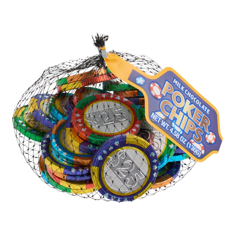 Steenland Chocolate Poker Chips Mesh Bag