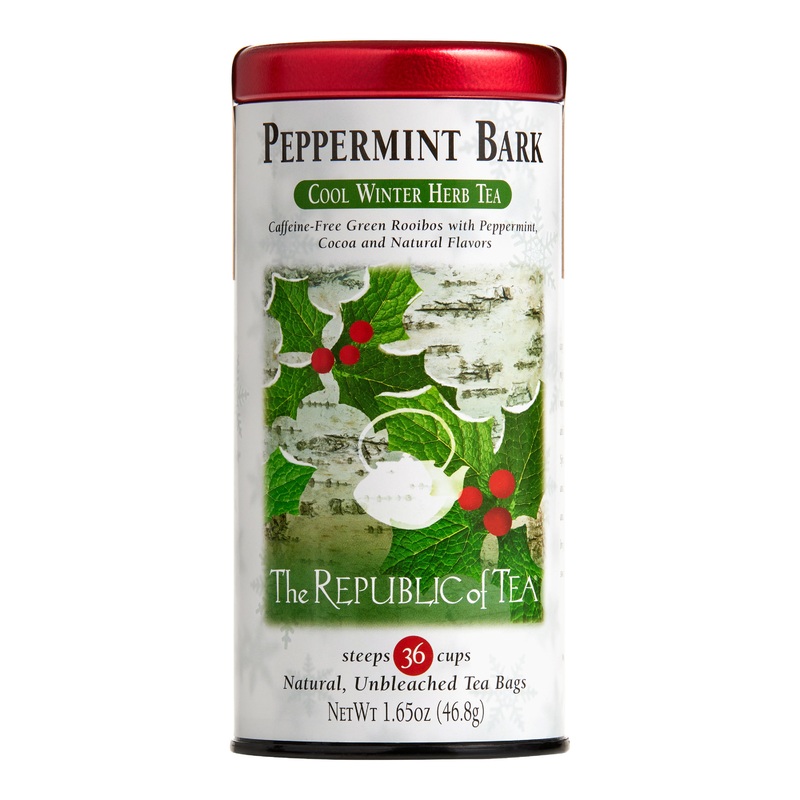 The Republic of Tea Peppermint Bark Winter Herb Tea 36 Count