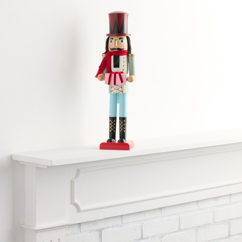 Tall Gift Giving Nutcracker with Scarf Decor