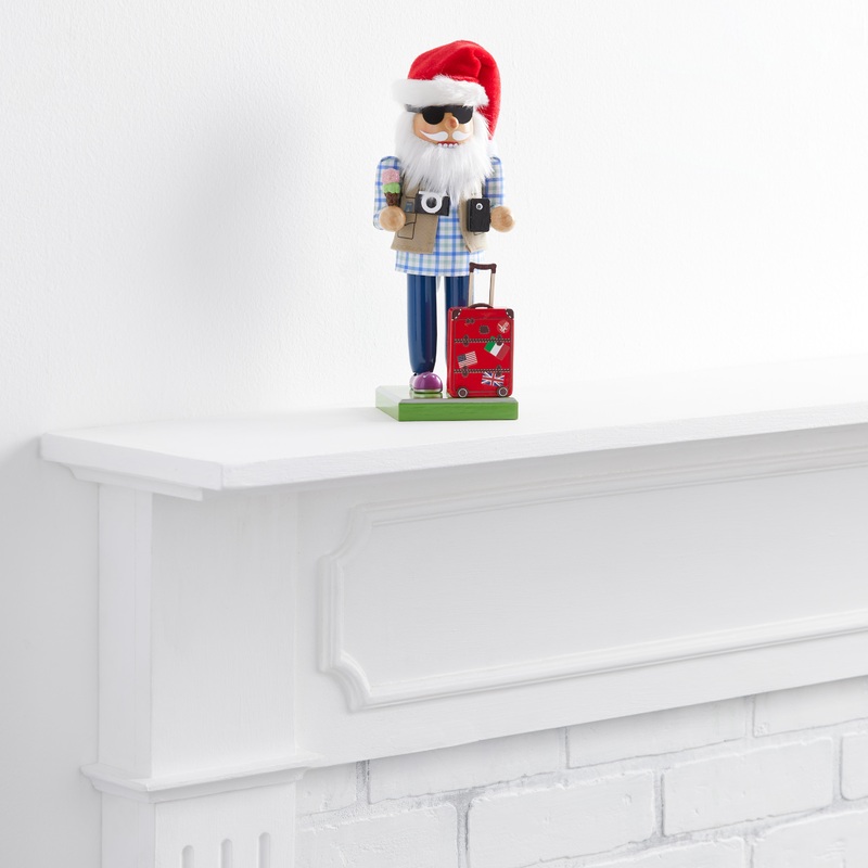Tourist Santa Nutcracker Decor