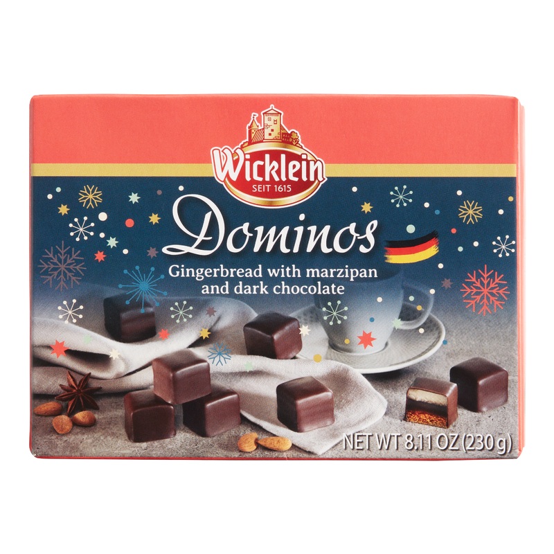 Wicklein Dark Chocolate Gingerbread and Marzipan Dominos