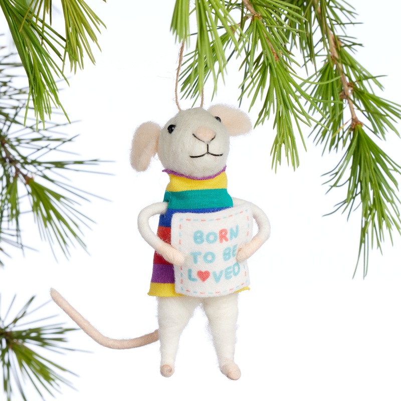 Wool Born to Be Loved Mouse Ornament