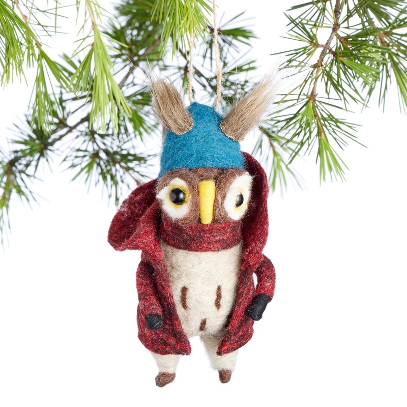 Wool Owl with Coat Ornament