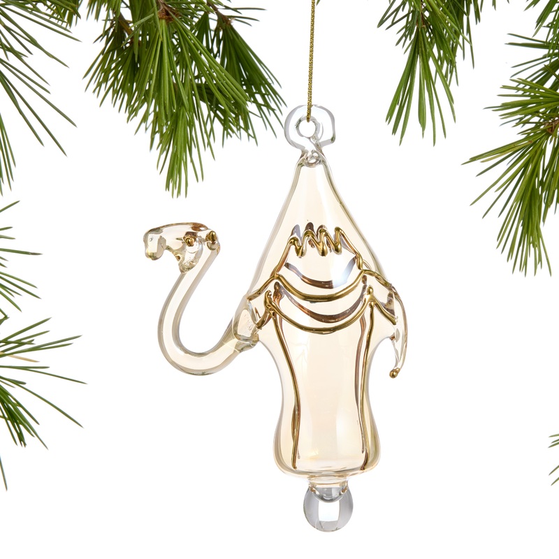 Yellow Glass Camel Ornament