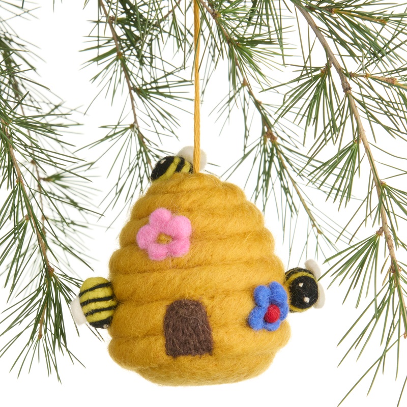 Wool Beehive Ornament