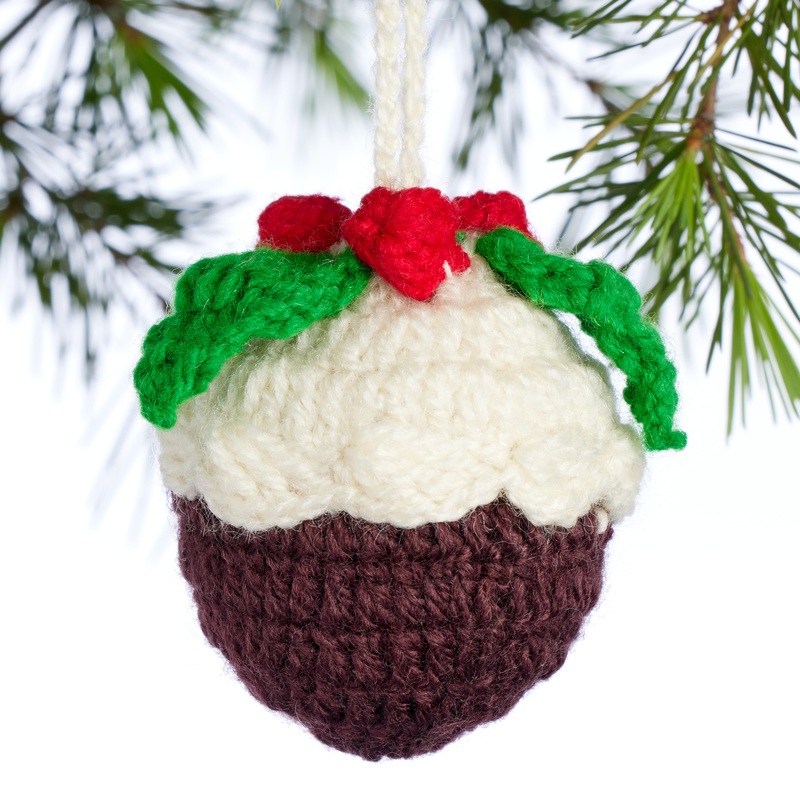 Wool Crochet Figgy Pudding Ornament