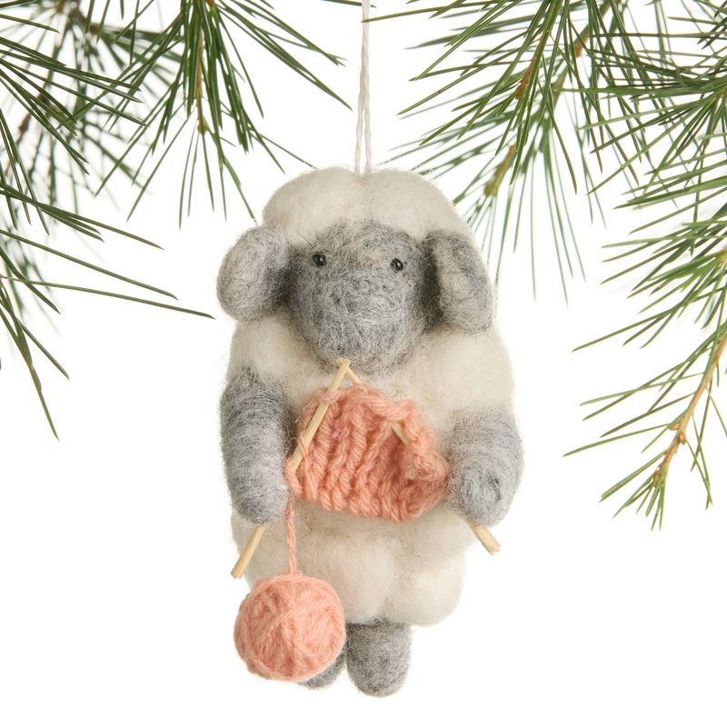 Wool Knitting Sheep Ornament