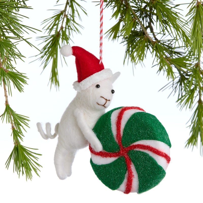 Wool Mouse with Candy Ornament