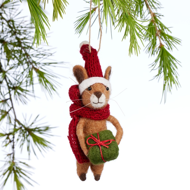 Wool Mouse with Gift Ornament