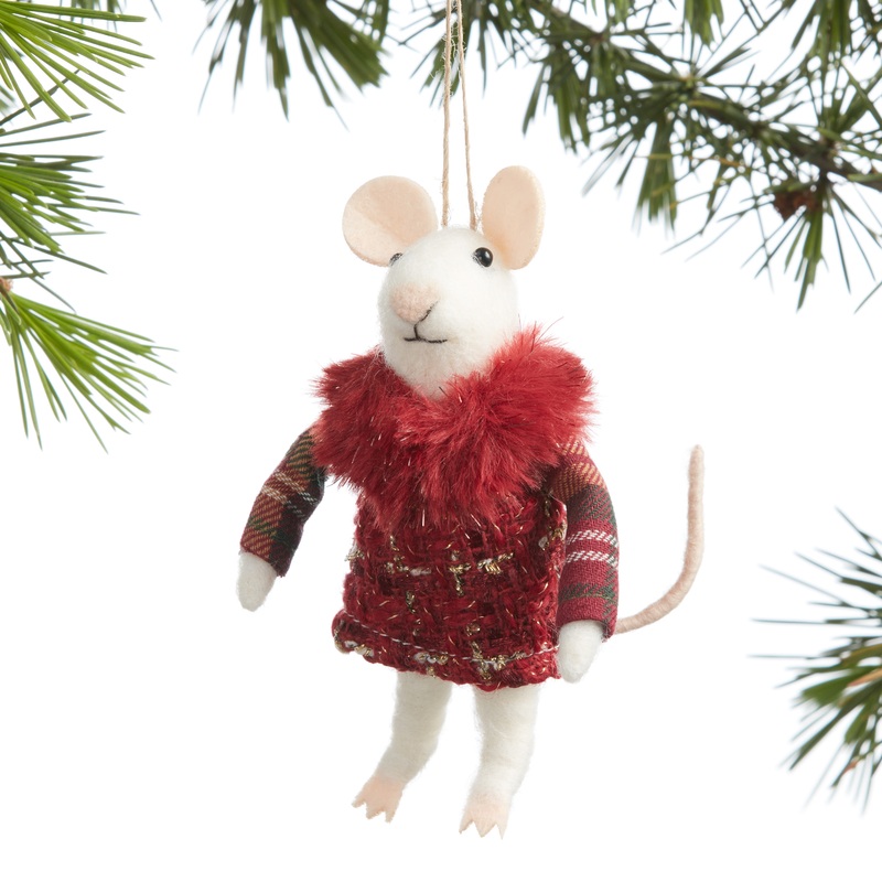 Wool Sparkling Mouse Ornament