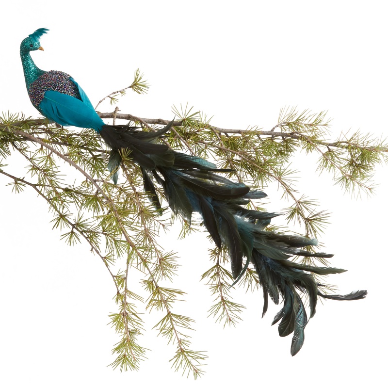 Turquoise and Purple Peacock Clip Ornament