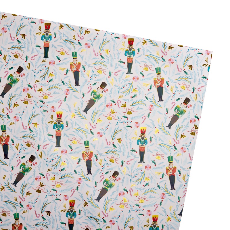 White Nutcracker Holiday Wrapping Paper Roll