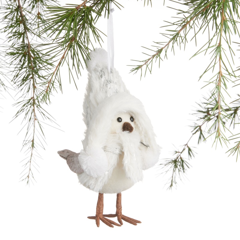 Wool And Fabric Glam Bird Ornament