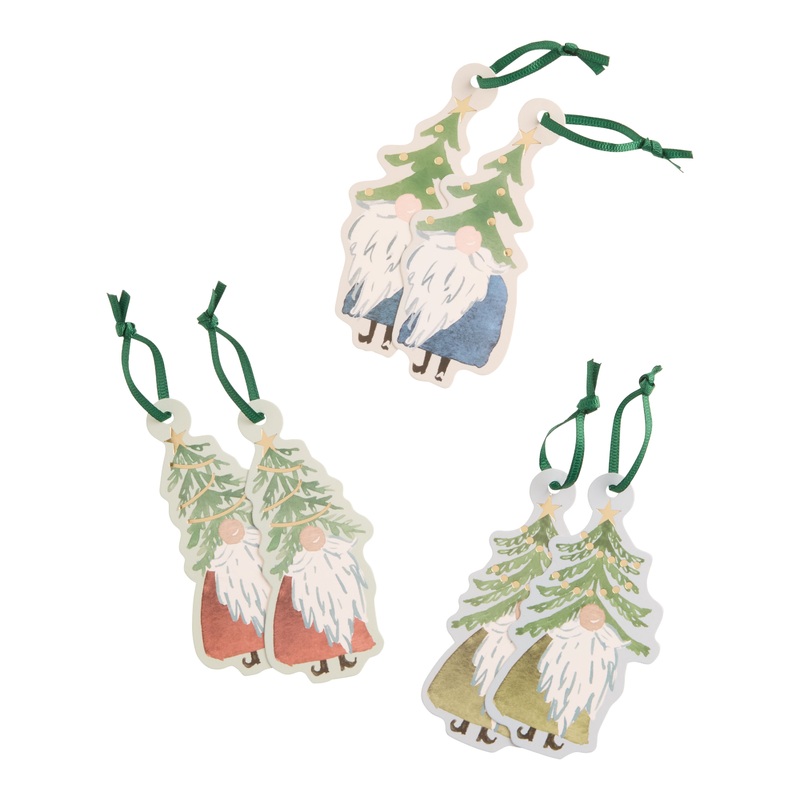 All Is Calm Gnome Die Cut Holiday Gift Tags 6 Pack