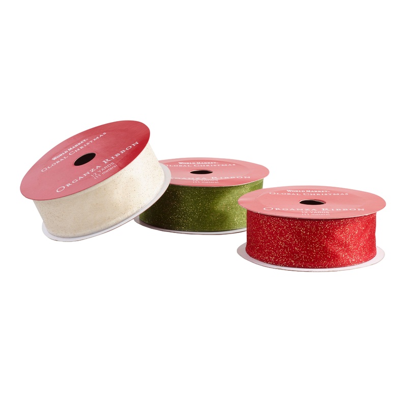 Solid Color Organza Holiday Ribbons Set of 3