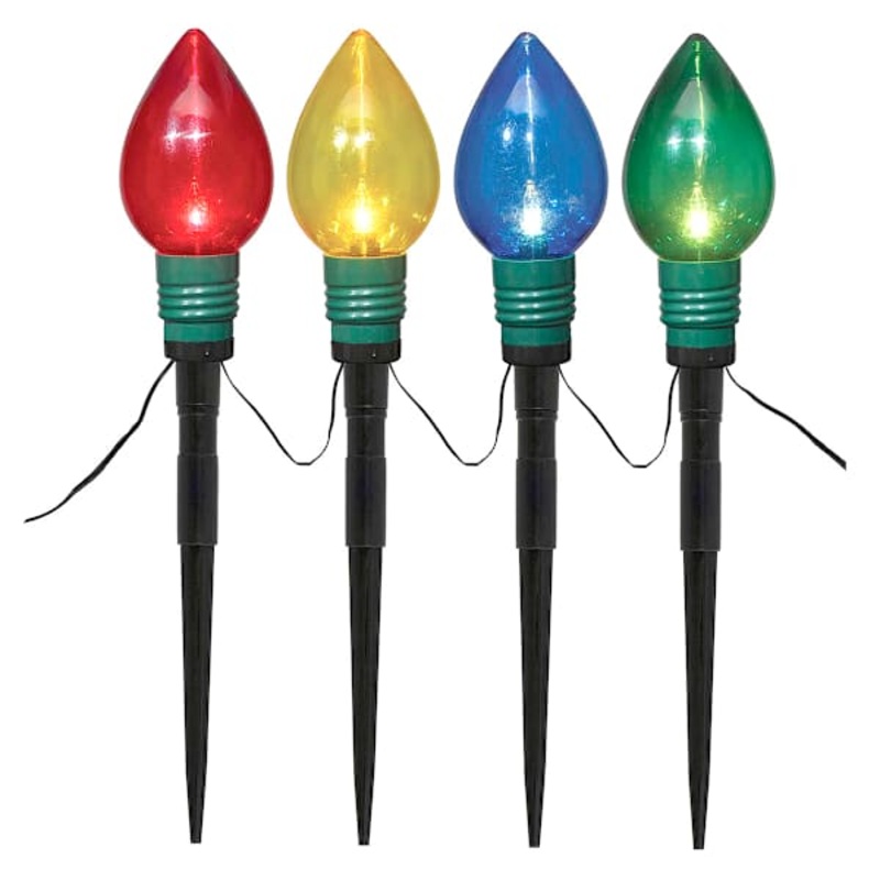 10-Count Multicolor C7 Bulb Lawn Stakes