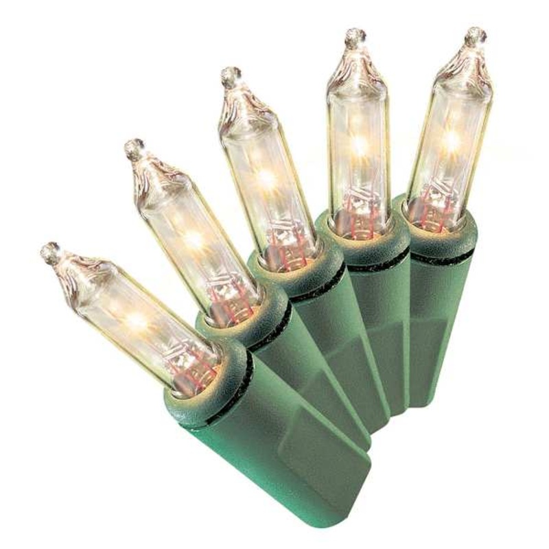 100-Count Clear String Lights with Green Wire