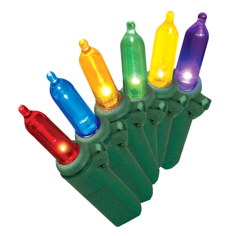 100-Count Multicolor LED Mini String Lights with Green Wire