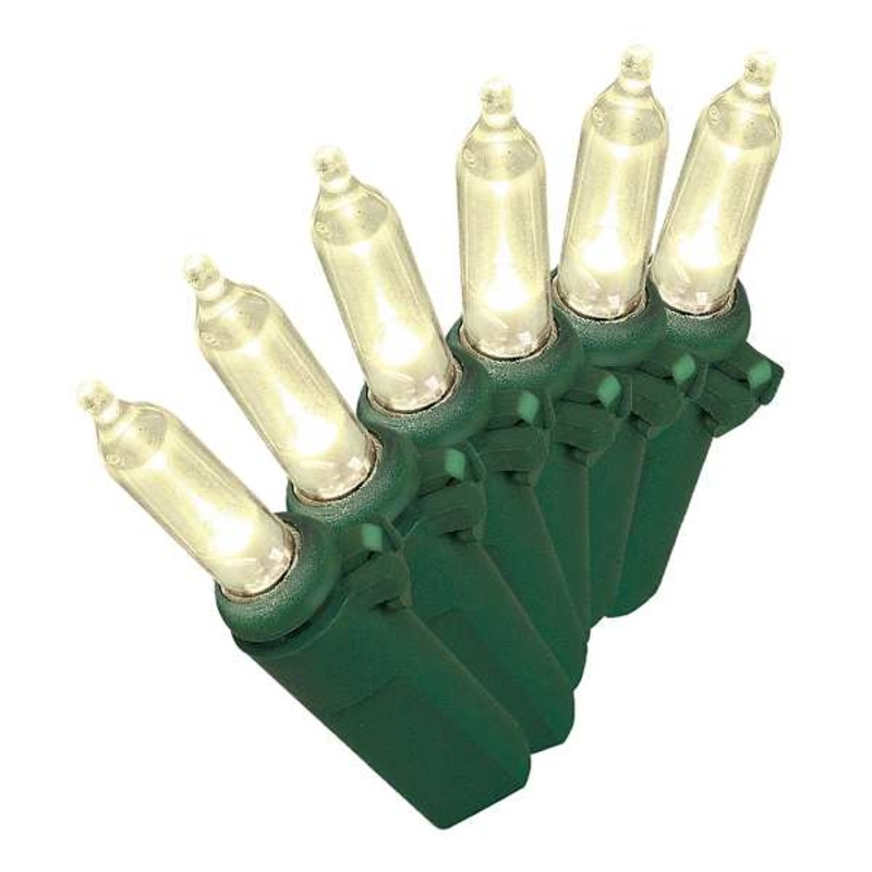 100-Count Warm White LED Twinkle String Lights with Green Wire