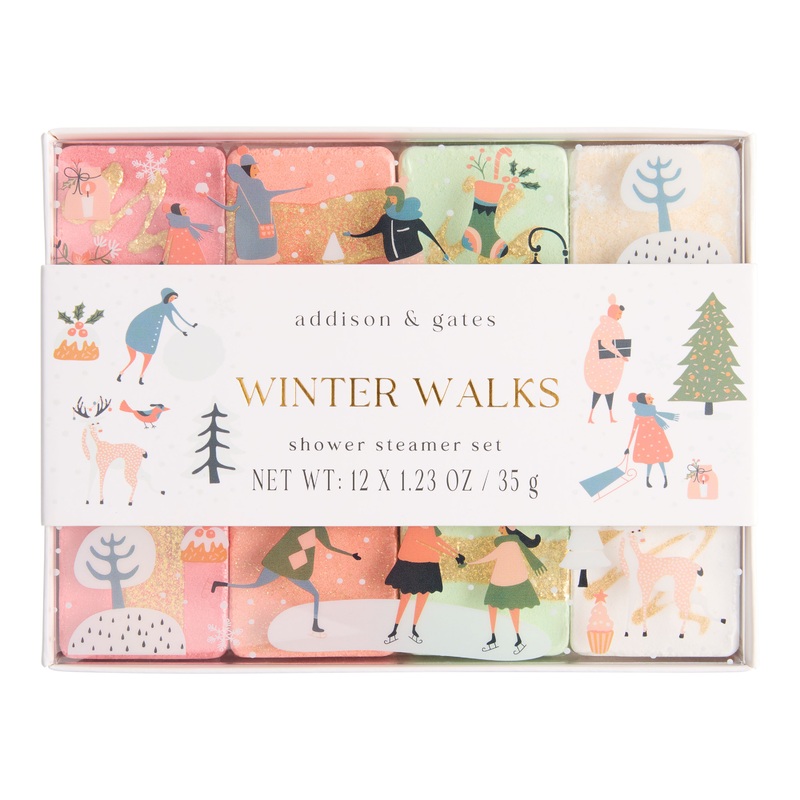 A&G Winter Walk Shower Steamer Gift Set 12 Count