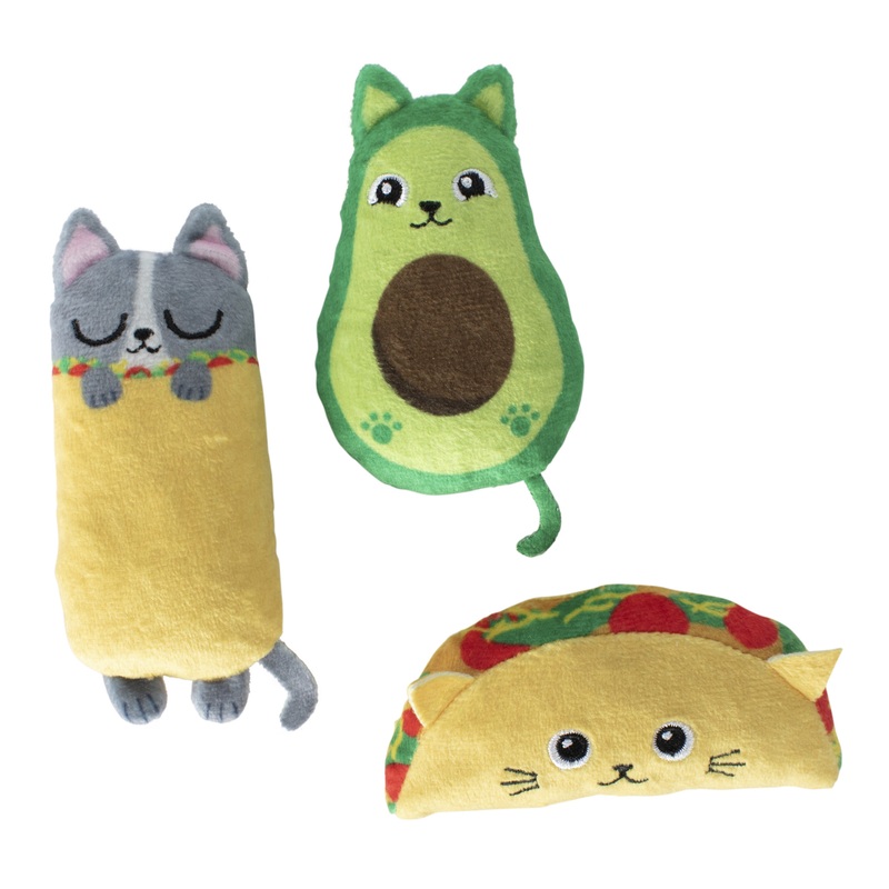 Tex-Mex Plush Catnip Crinkle Cat Toys 3 Pack