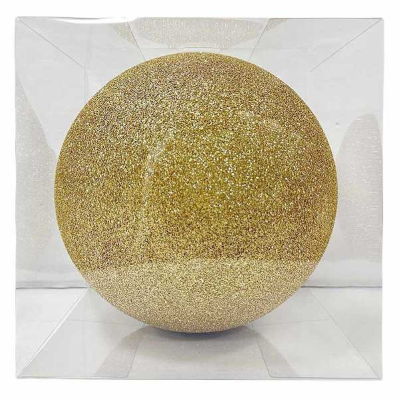 1-Count Large Gold Glittered Shatterproof Ornament, 7.7″