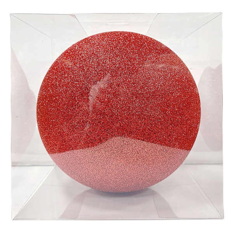 1-Count Large Red Glittered Shatterproof Ornament, 7.7″