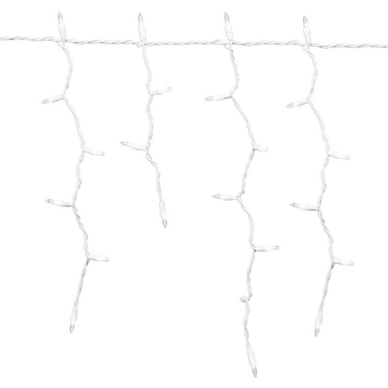 150-Count Clear Twinkle Icicle Lights with White Wire