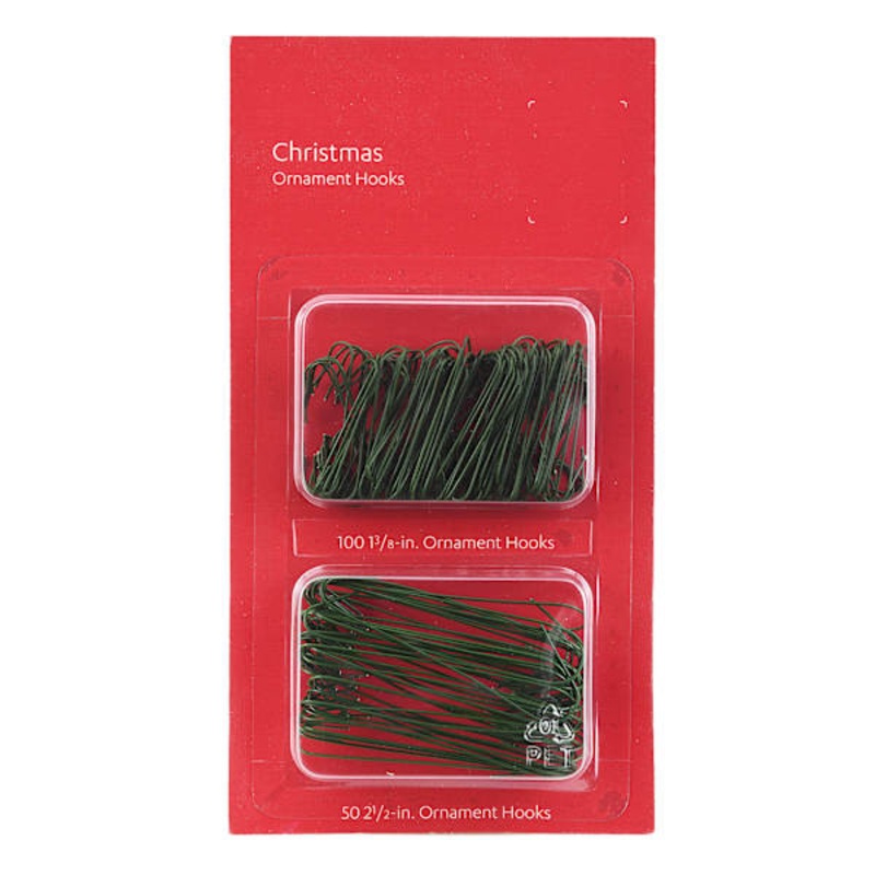 150Ct Green Ornament Hooks Pdq