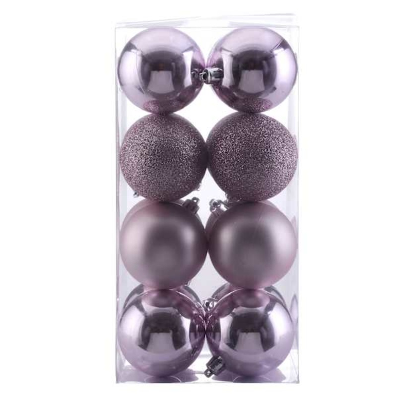 16-Count Pink Mix Shatterproof Ornaments, 70mm