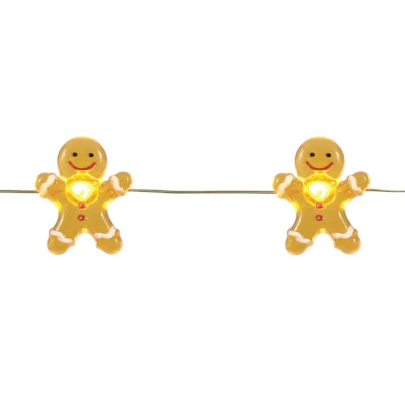 18-Count LED Warm Light Gingerbread Man Wire Lights