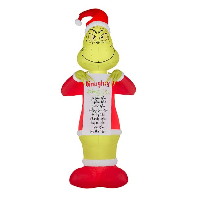 19ft Giant Airblown Grinch with Naughty or Nice List Inflatable