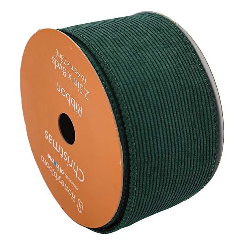 2.5″Green Corduroy Ribbon, 8yd
