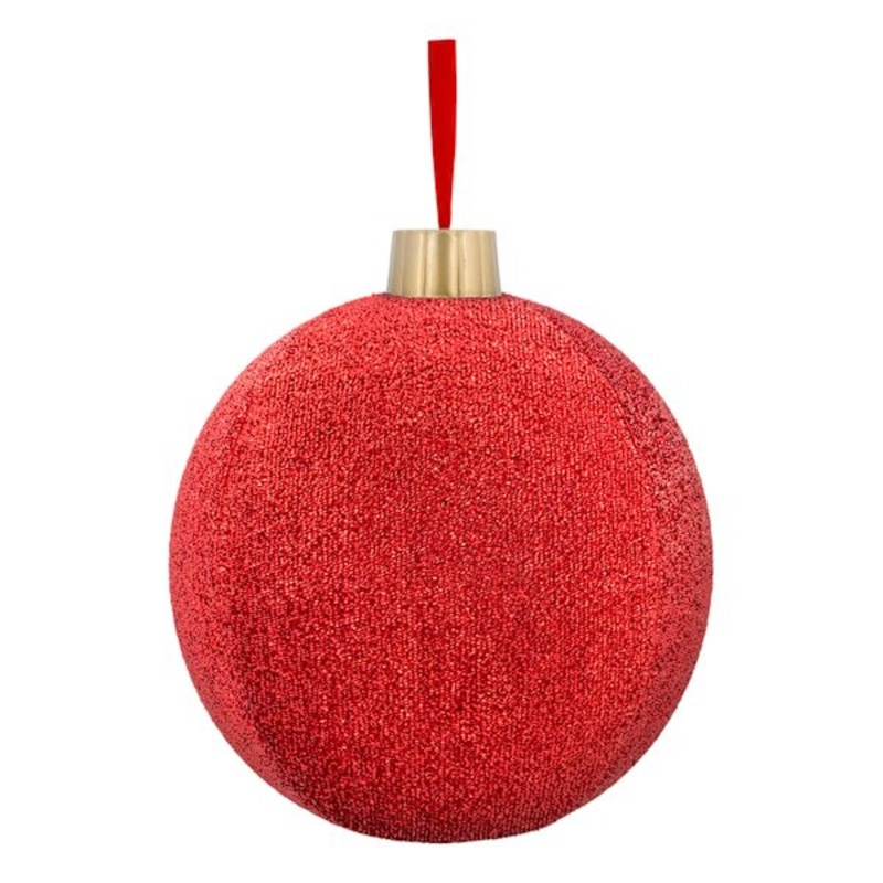 2-Piece Red Tinsel Ornament Set, 12″