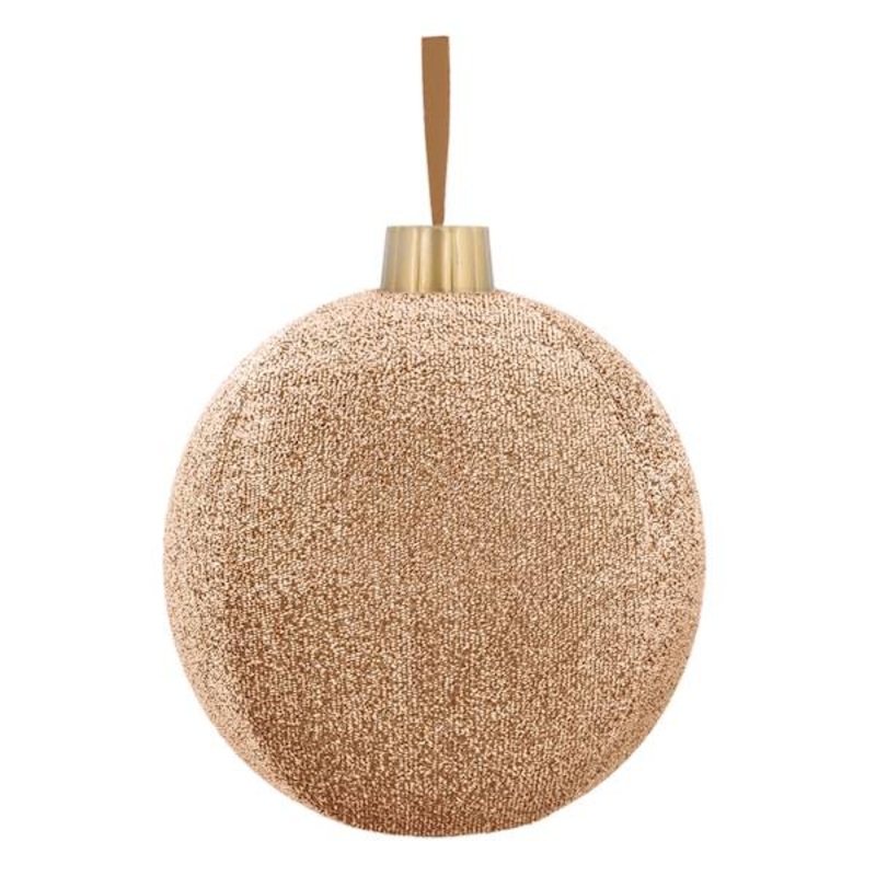 2-Piece Rose Gold Tinsel Ornament Set, 12″