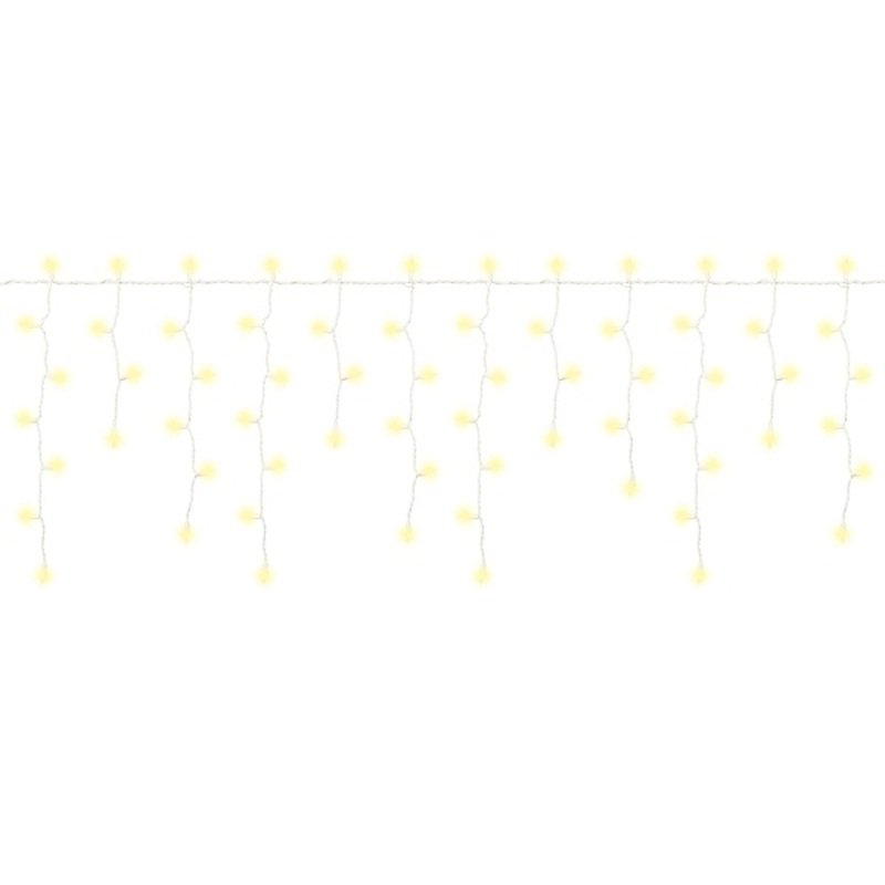 200-Count Warm White LED Icicle String Light with White Wire