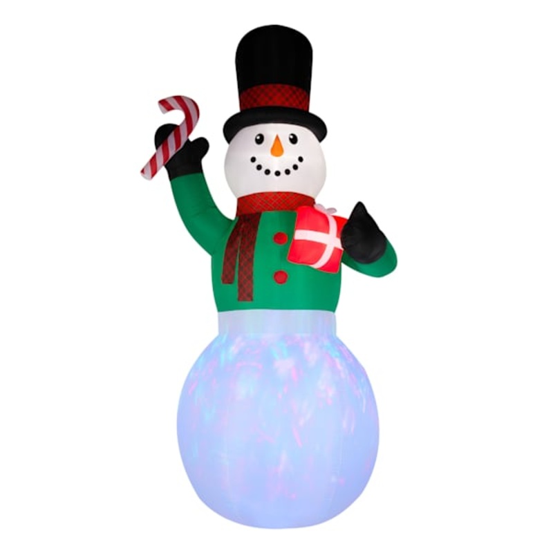 20ft Giant Lighted Snowman with Kaleidoscope Lights Inflatable