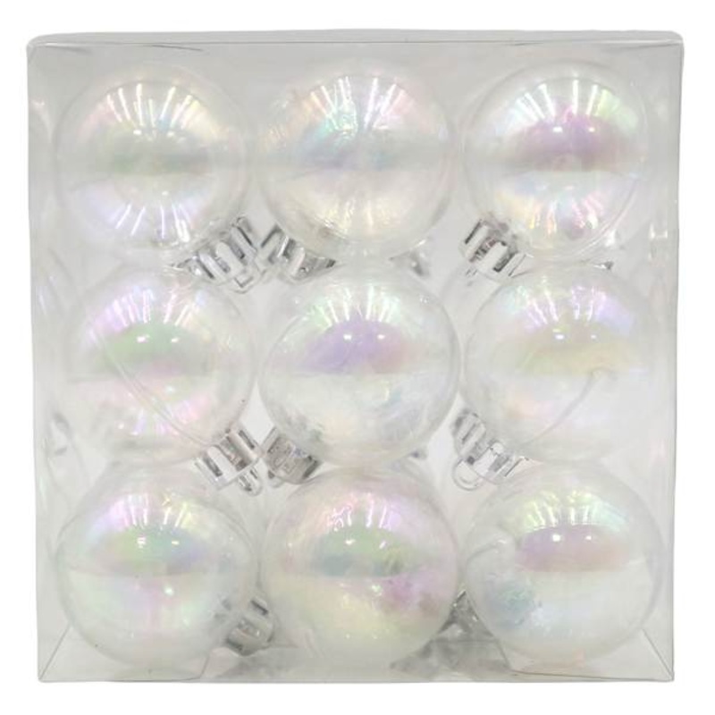 27-Count Iridescent Bubble Shatterproof Ornaments, 40mm