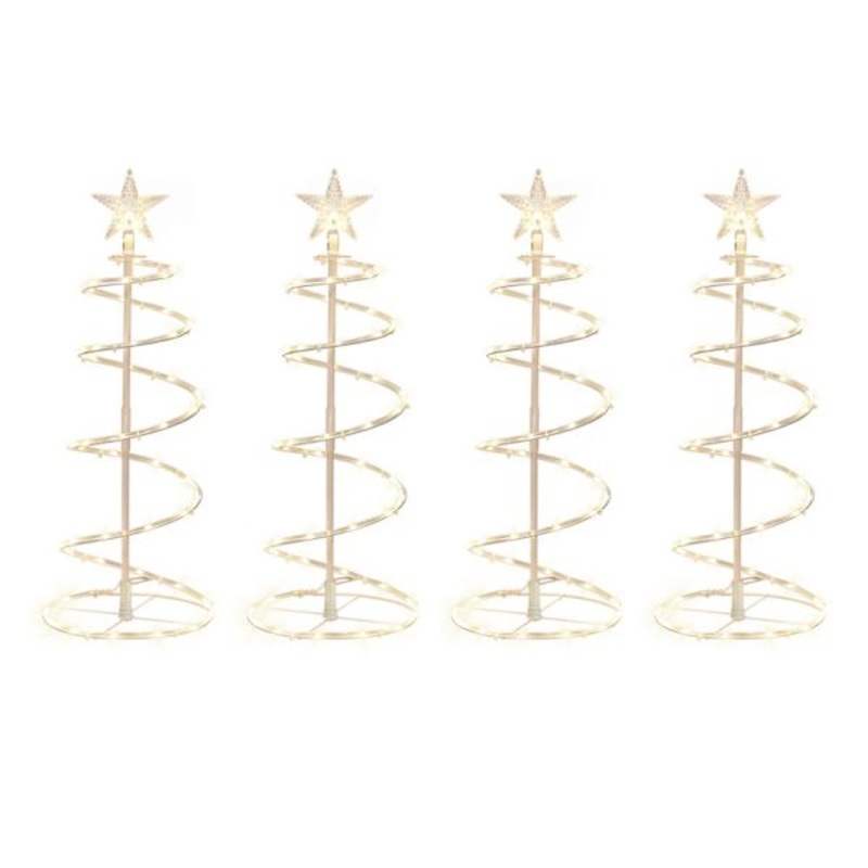 4-Count 192-Light Warm White LED Spiral Trees