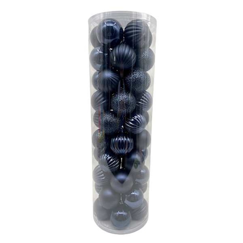 50-Count Navy Mix Shatterproof Ornaments