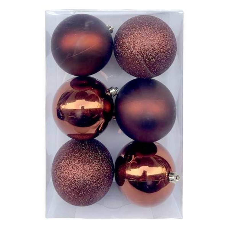 6-Count Brown Mix Ornaments, 100mm