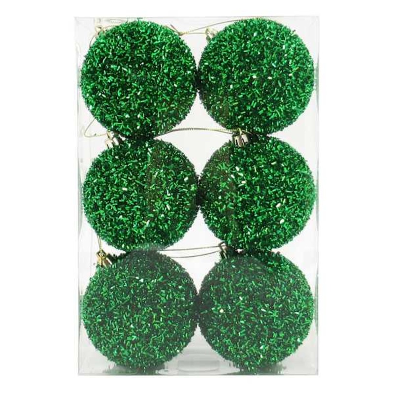 6-Count Tinsel Ornaments, 3.1″