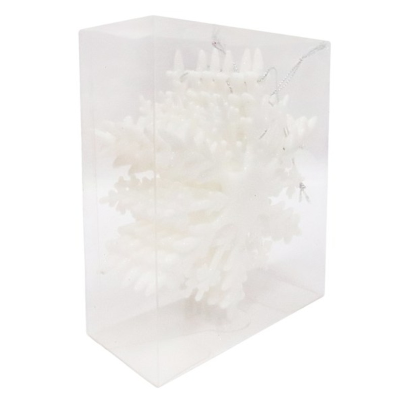 6-Count White Snowflake Shatterproof Ornaments