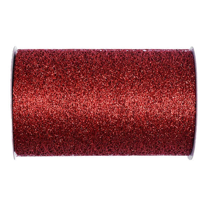 6″ Red Mesh Ribbon, 20yd