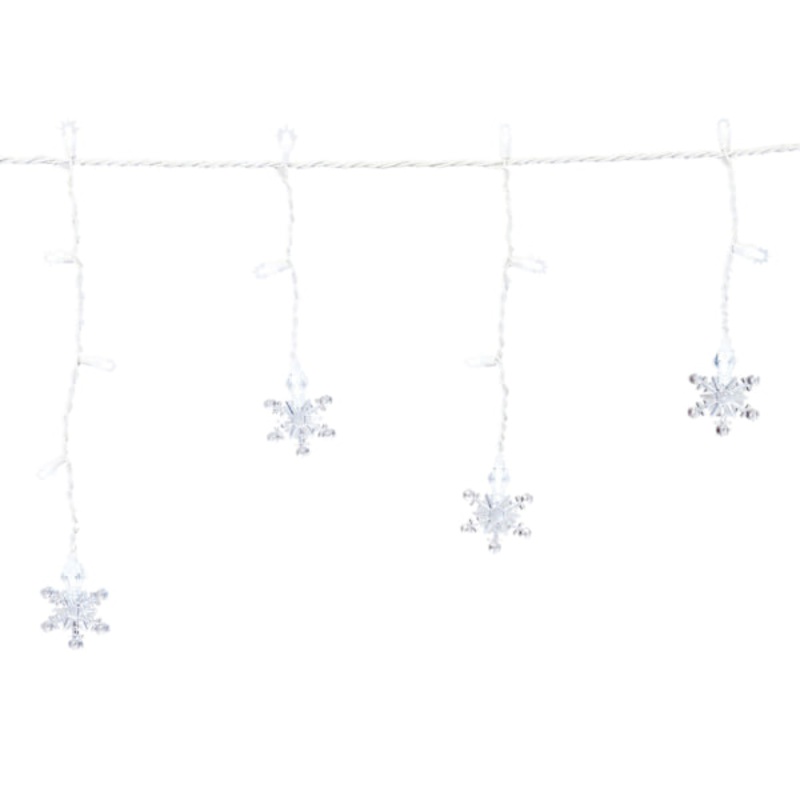 60-Count LED Twinkling String Lights with 16 Snowflakes