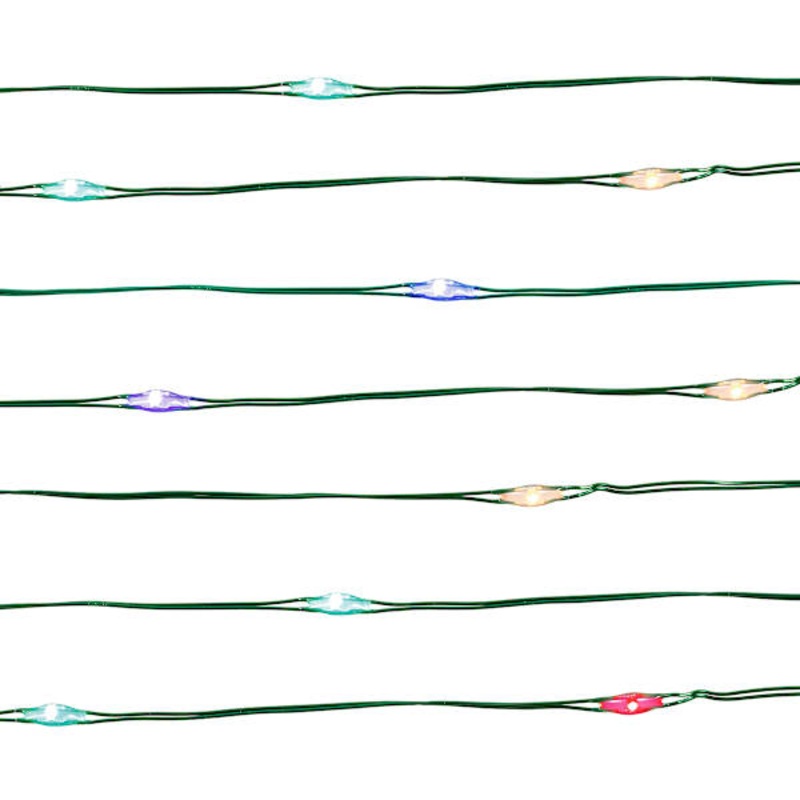 80-Count Multicolor String Lights with Green Wire, Battery Operated